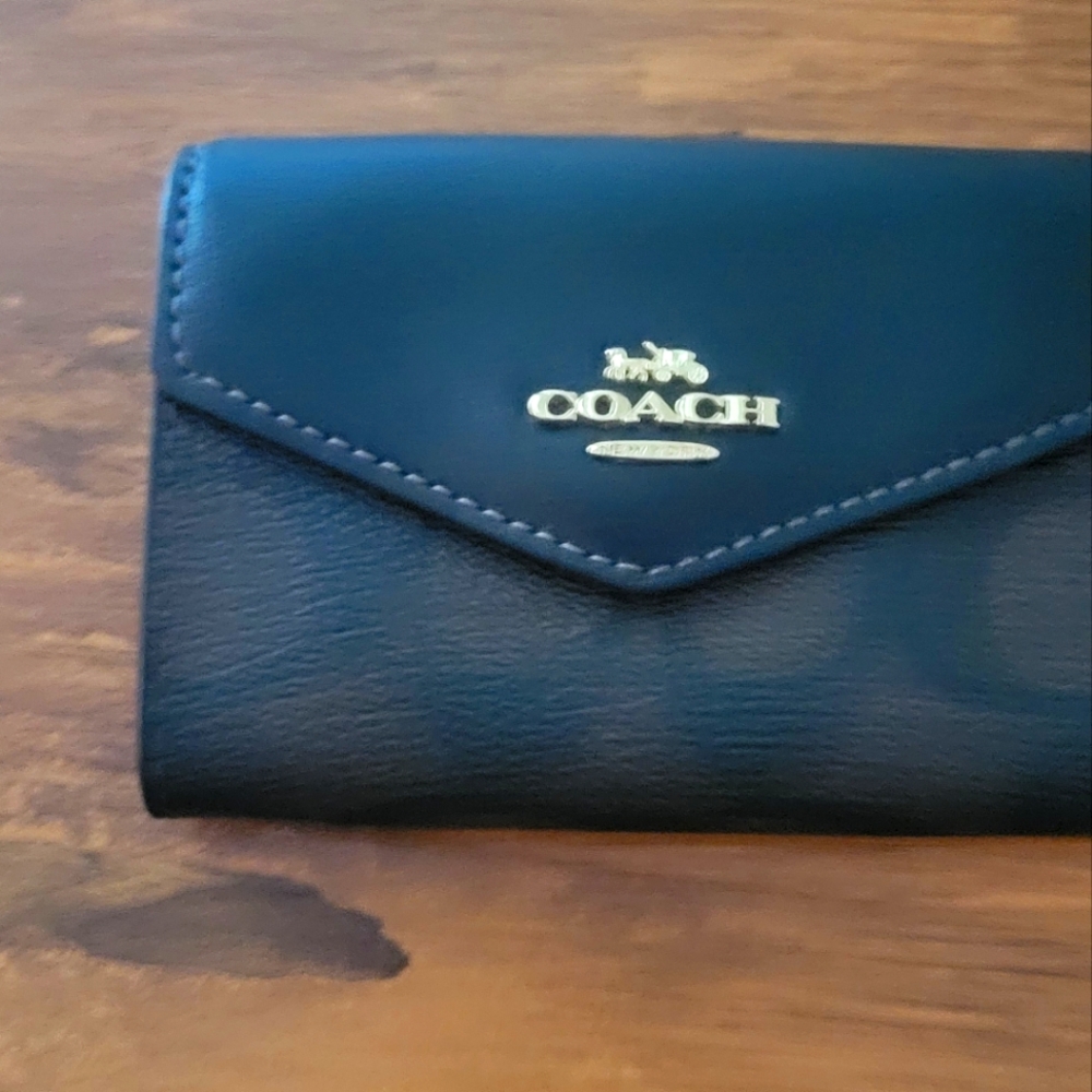 Slim credit card coach wallet